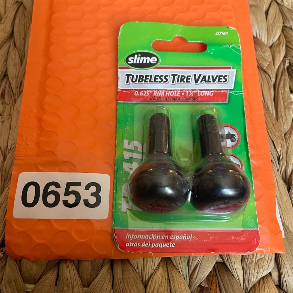 ✅Slime Tubeless Tire Valves TR415 0.625" Rim Hole 1.25" Long 2 Pack 20161#️⃣0653